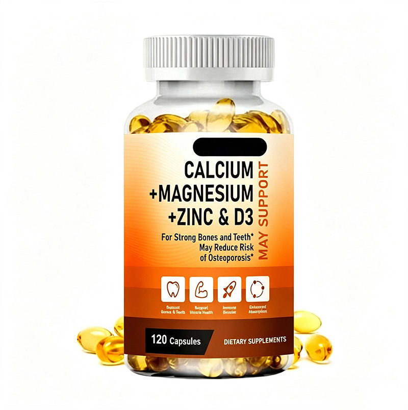 跨境钙+镁+锌+维生素D3软胶囊CALCIUM+MAGNESIUM+ZINC D3 Softgel OEM