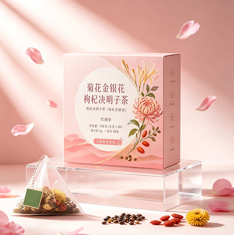 Brown Sugar Ginger Five-Treasure Wellness Tea | Individually Wrapped Herbal Tea Bags with Chrysanthemum, Honeysuckle, Goji & Cassia Seed OEM